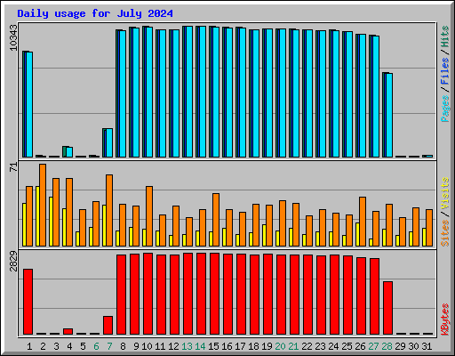 Daily usage for July 2024