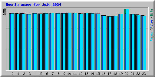 Hourly usage for July 2024